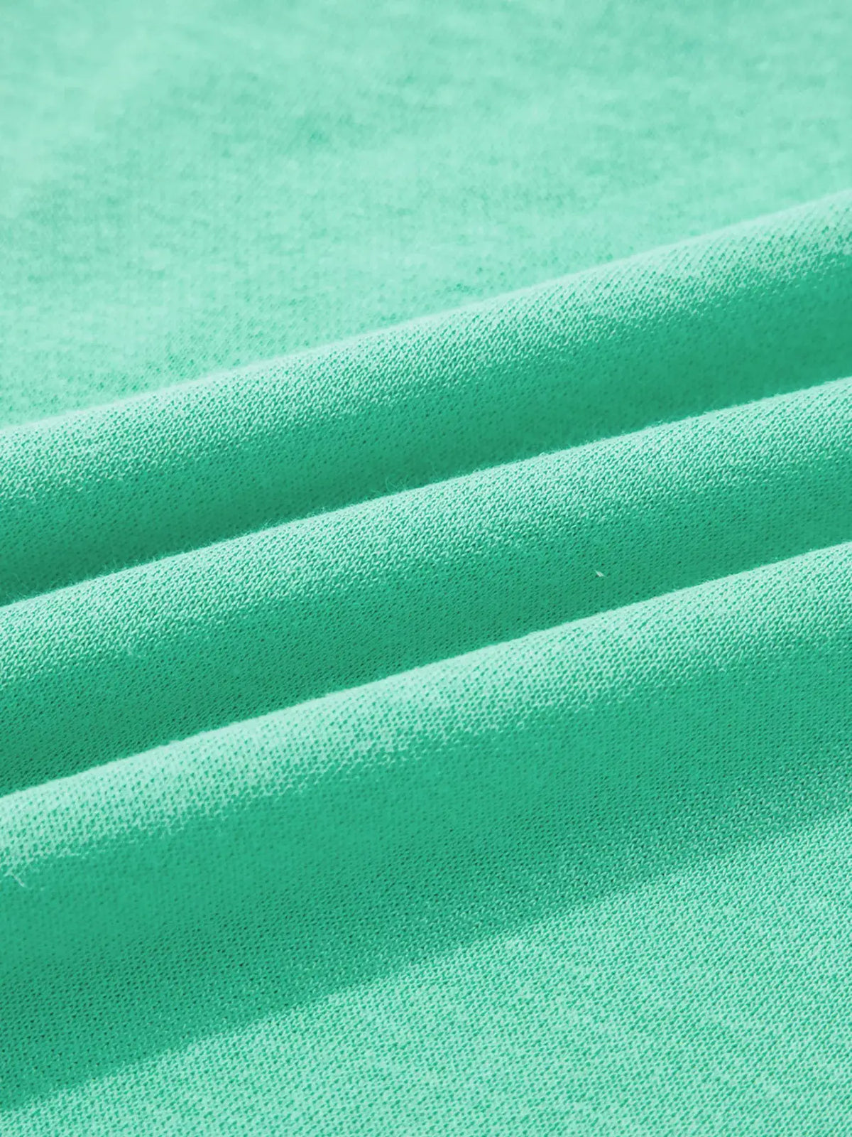 Halloween Ghost Embroidered Casual Sweatshirt mint green knit fabric close-up