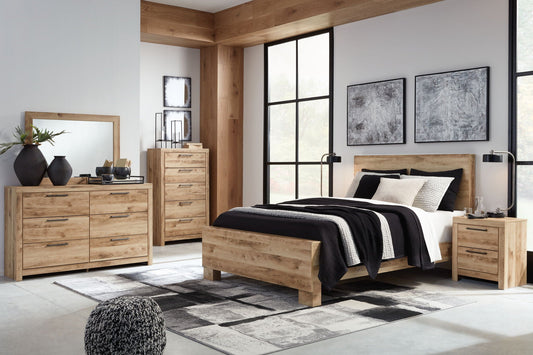 Signature Design By Ashley Hyanna Tan Rustic Panel Bed Free Assembly-1
