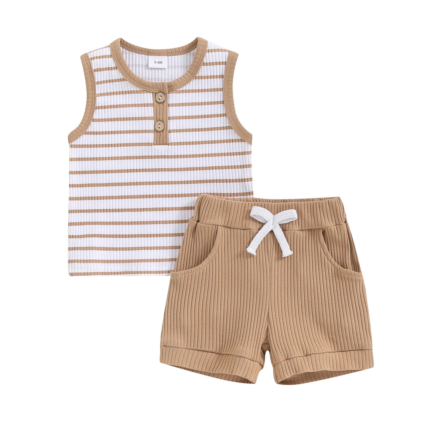 Ensemble short et haut de sport à col rond pour garçons