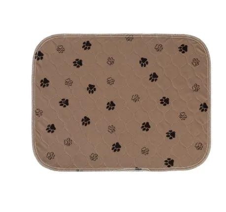 Three-layer Waterproof Pet Absorbent Pad by AdTec, tan with paw-print pattern.