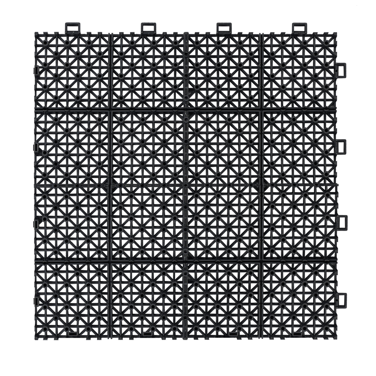12 x 12 inch black interlocking deck tiles, plastic waterproof, weighing up to 6613 pounds, with a rose pattern pack of 12 by eprolo