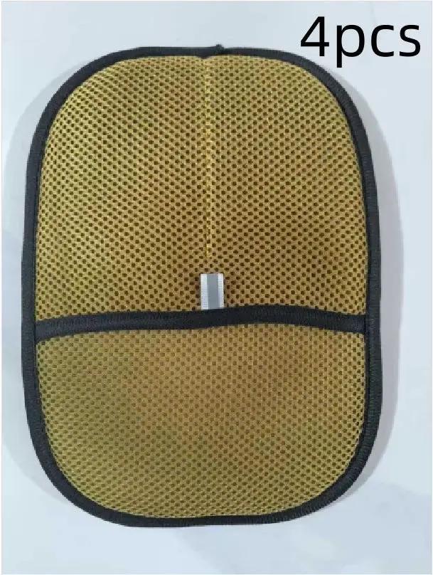 Pet hair remover gloves, yellow mesh deshedding mitts, 4pcs