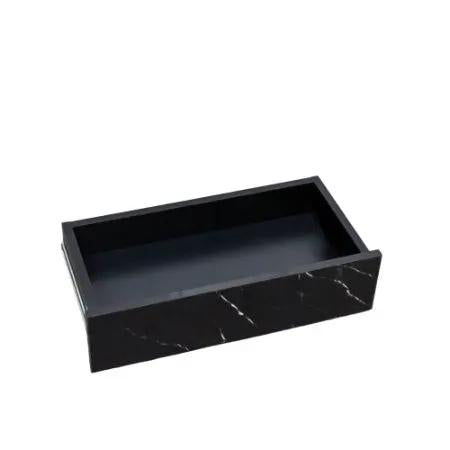 6.93in High LED Coffee Table by AdTec, black marble finish