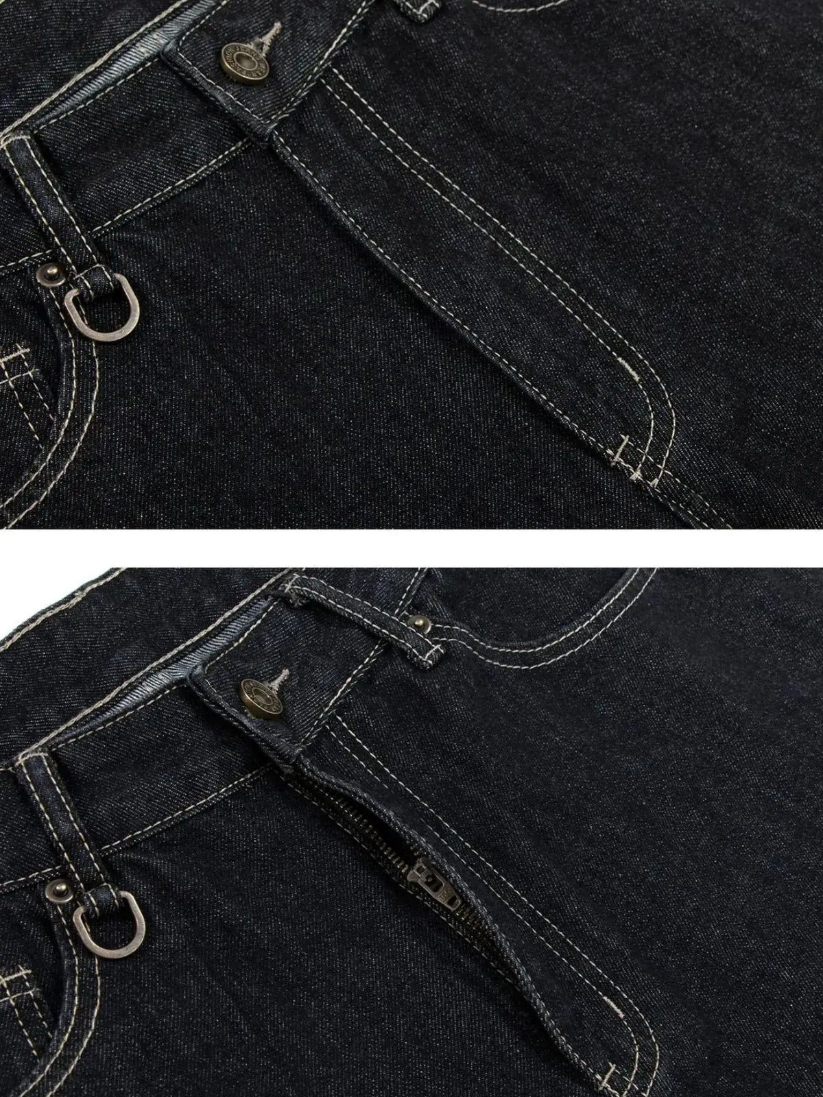 Men's loose-fit denim shorts, dark indigo cotton blend, Trendsi.