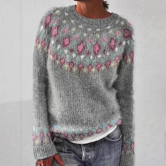 Suéter de manga larga con cuello redondo, suelto y elegante, Hot Sale