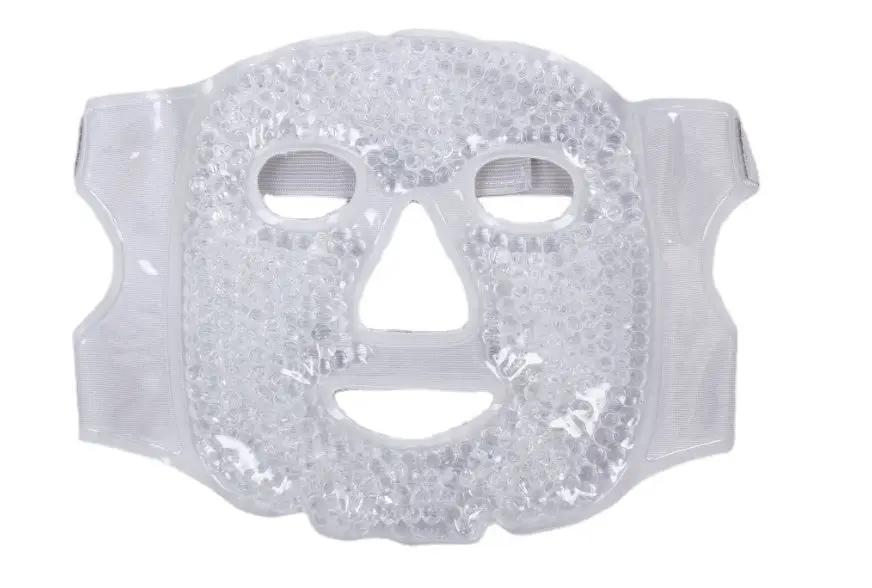 AdTec therapeutic gel eye mask for hot and cold therapy; clear gel beads with side straps
