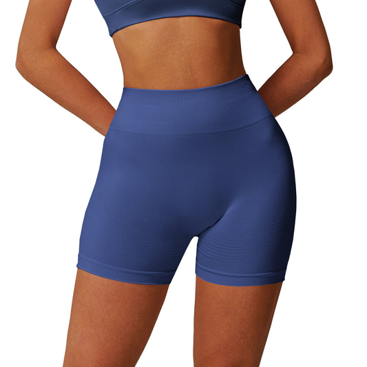 Pantalones cortos de yoga sin costuras de cintura alta para fitness y correr