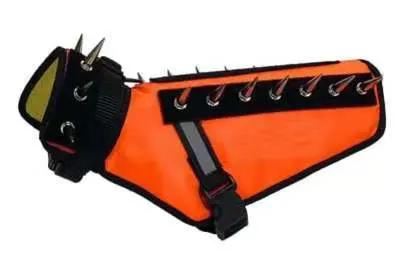 Paw Roll Developing Product by AdTec in bright orange with black trim and metal spikes along the top