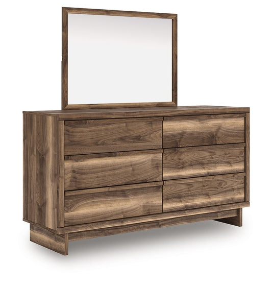Signature Design by Ashley Six Drawer Brown Dresser with Modern Twist-1