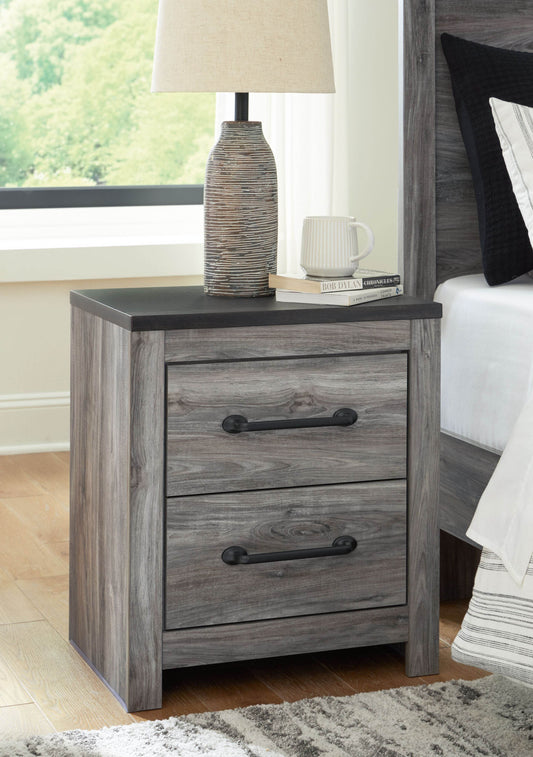 Bronyan - Two Drawer Night Stand - Dark Gray-1
