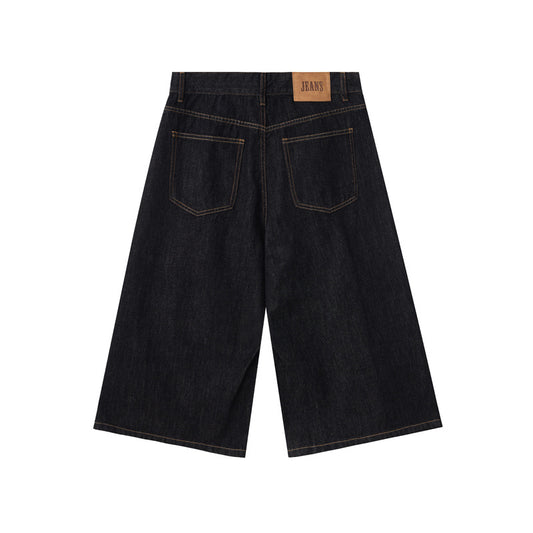Original cowhide denim cropped pants
