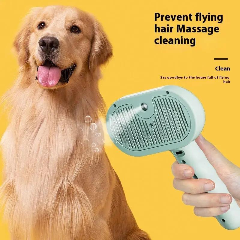 AdTec mint-green pet hair remover grooming brush for dogs and cats