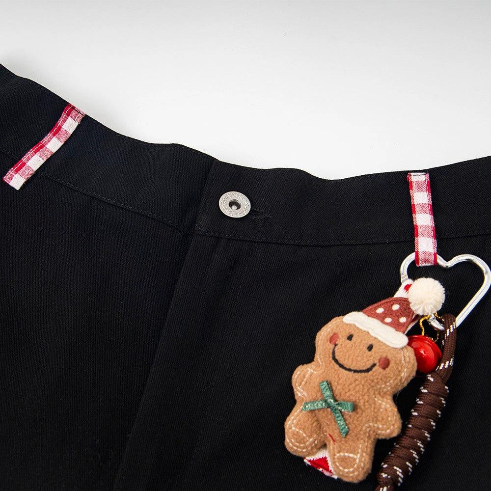 Star Cartoon Teddy Bear Embroidery Workwear Casual Pants by eprolo