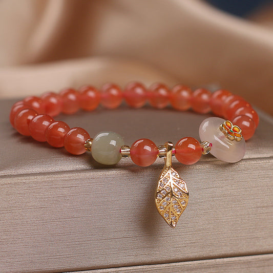Bracelet en agate Yanyuan au design original, style ethnique pour femme