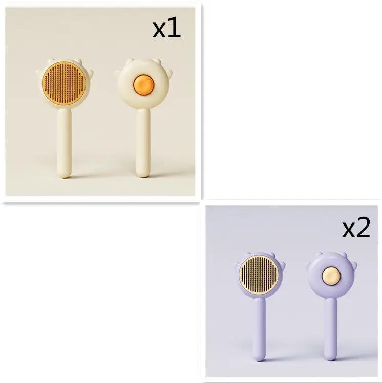 AdTec Cat Comb Massage Pet Brush for hair removal; cream x1 and lavender x2 variants.