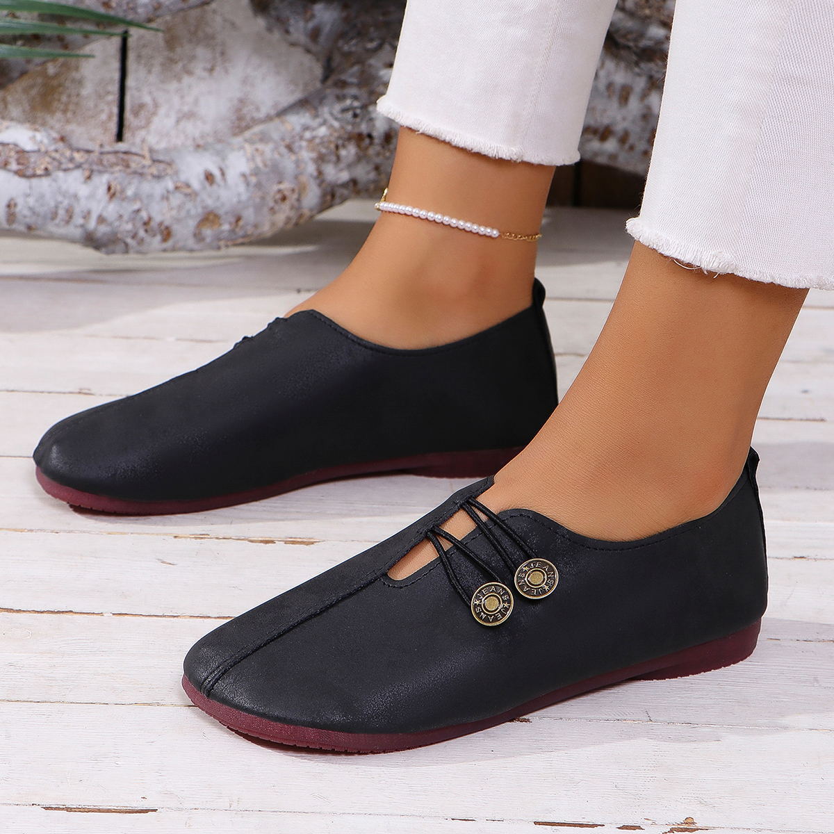 Ins Sandales à enfiler à bout carré Chaussures plates souples de mode estivale pour femmes