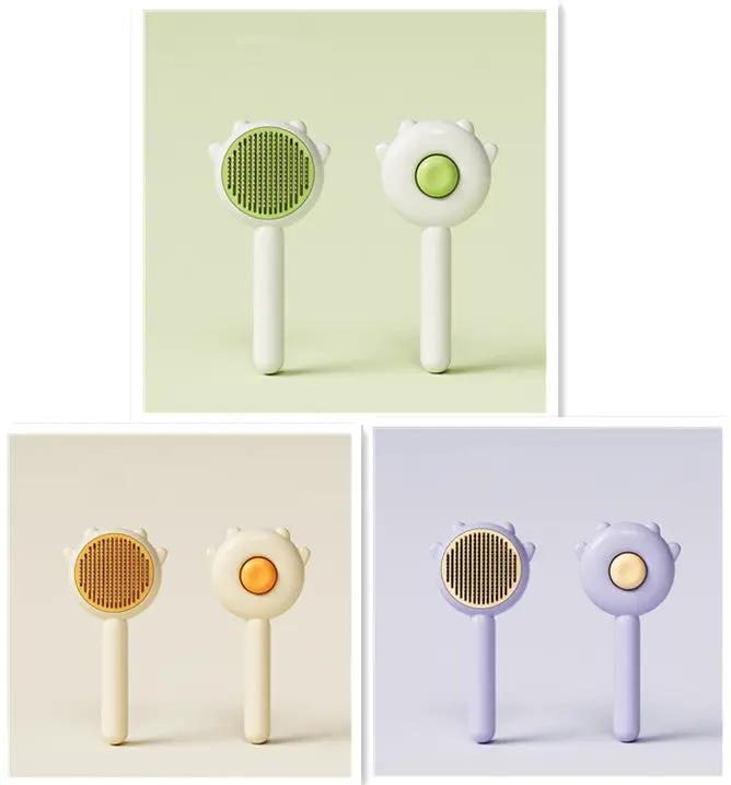 AdTec Cat Comb Massage Pet Grooming Brush set in green, peach, and lavender variants; six pieces shown.