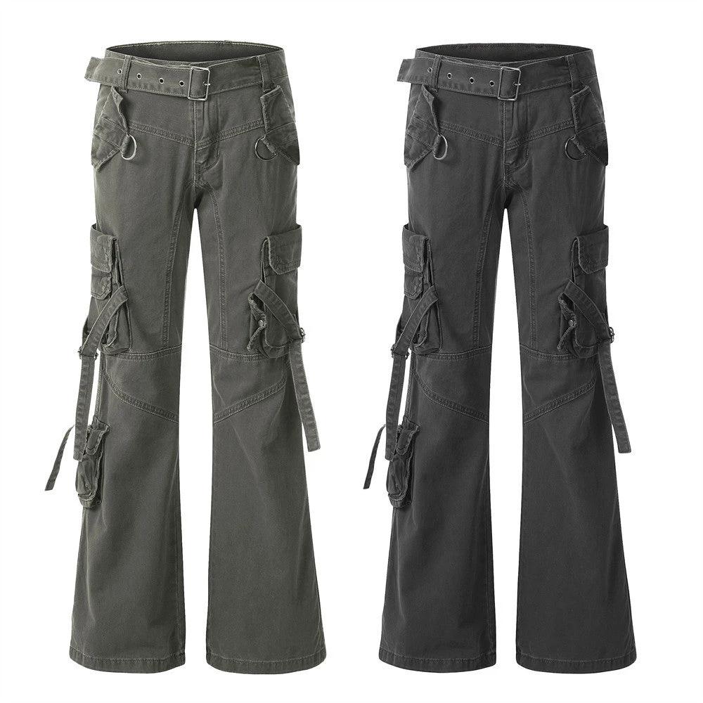 Tactical pocket strap work pants men's denim pants by eprolo