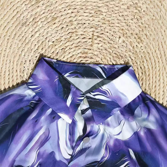 Chemise ample à manches longues et revers boutonnée printemps automne