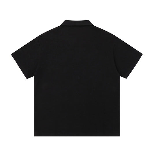 T-shirt à manches courtes brodé lettre emblème