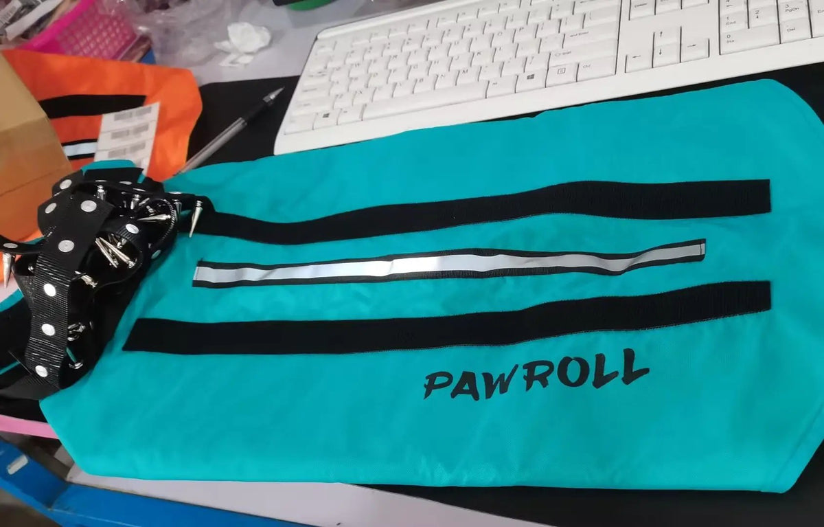AdTec Paw Roll developing product bag in teal with black straps