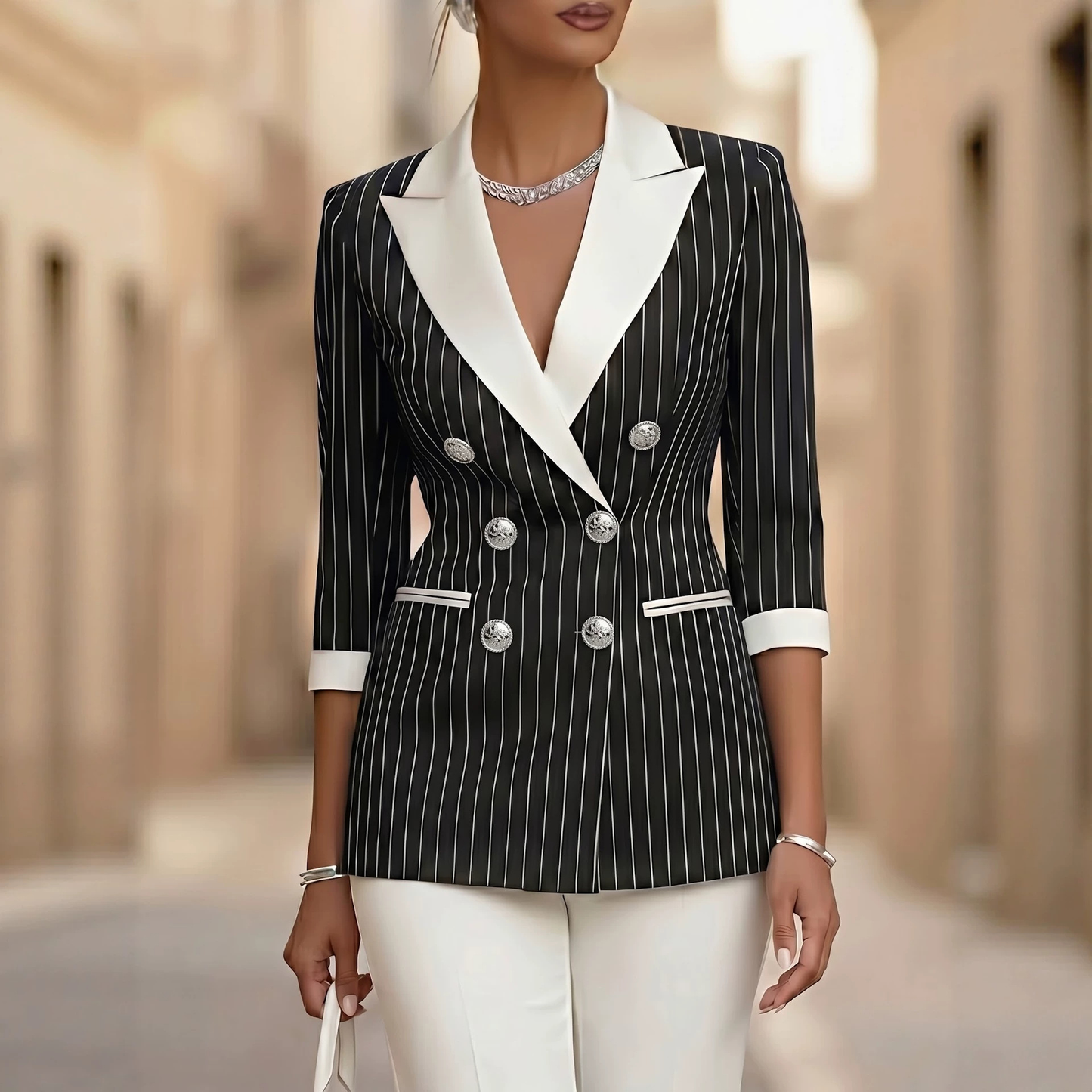 superbe veste de costume croisée.