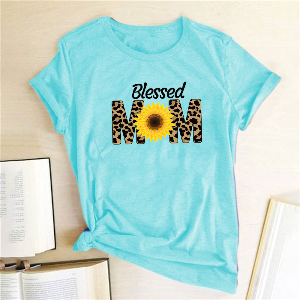 Sunflower Print T-Shirt Women Summer Casual Fashion Ladies