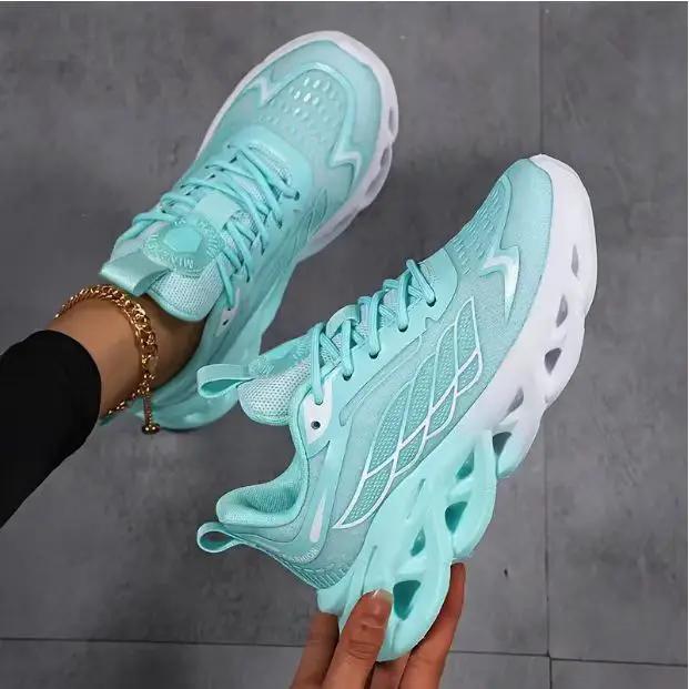 AeroStride lightweight running shoes by eprolo, teal breathable mesh pair