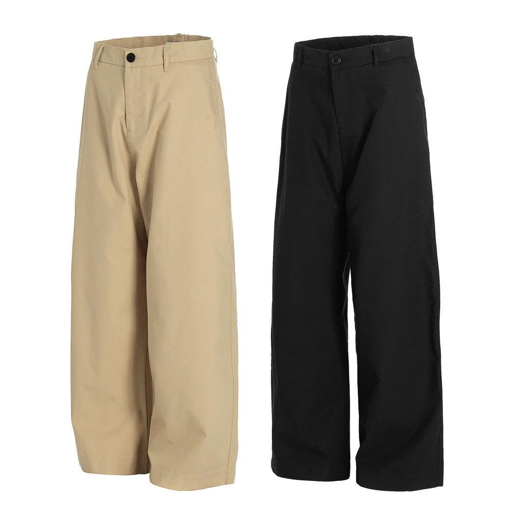 Solid Color Loose Straight Leg Pants by eprolo