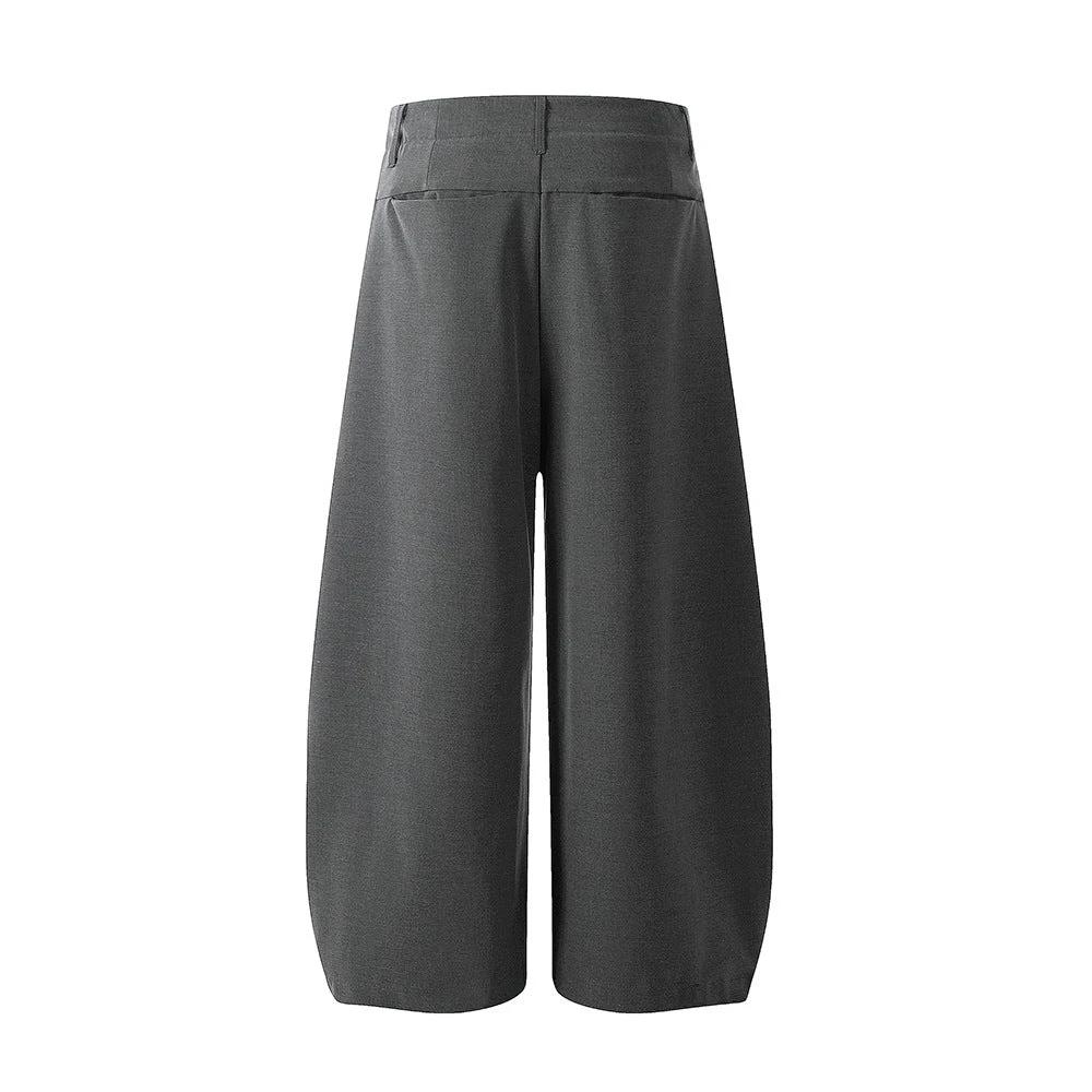 Solid Color Loose Wide Leg Curved Knife Pants by eprolo