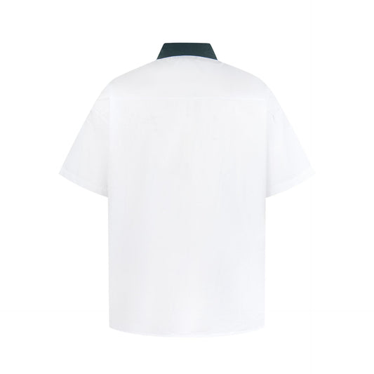 Spotted puppy cat embroidered short sleeved shirt