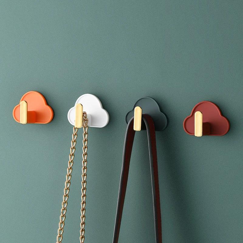 Light Luxury Paste Cloud Sticky Hook Strong Viscose Punch-Free Hook Wall Hanging Traceless Hook Key Hook 4pcs by eprolo