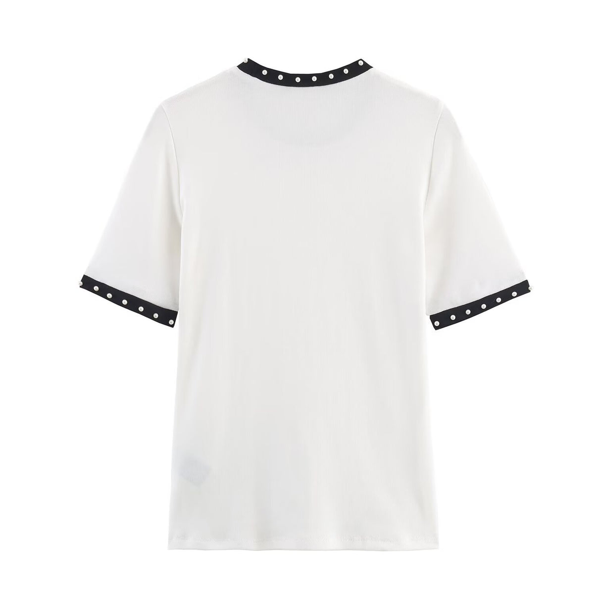 Versatile artificial pearl T-shirt for women