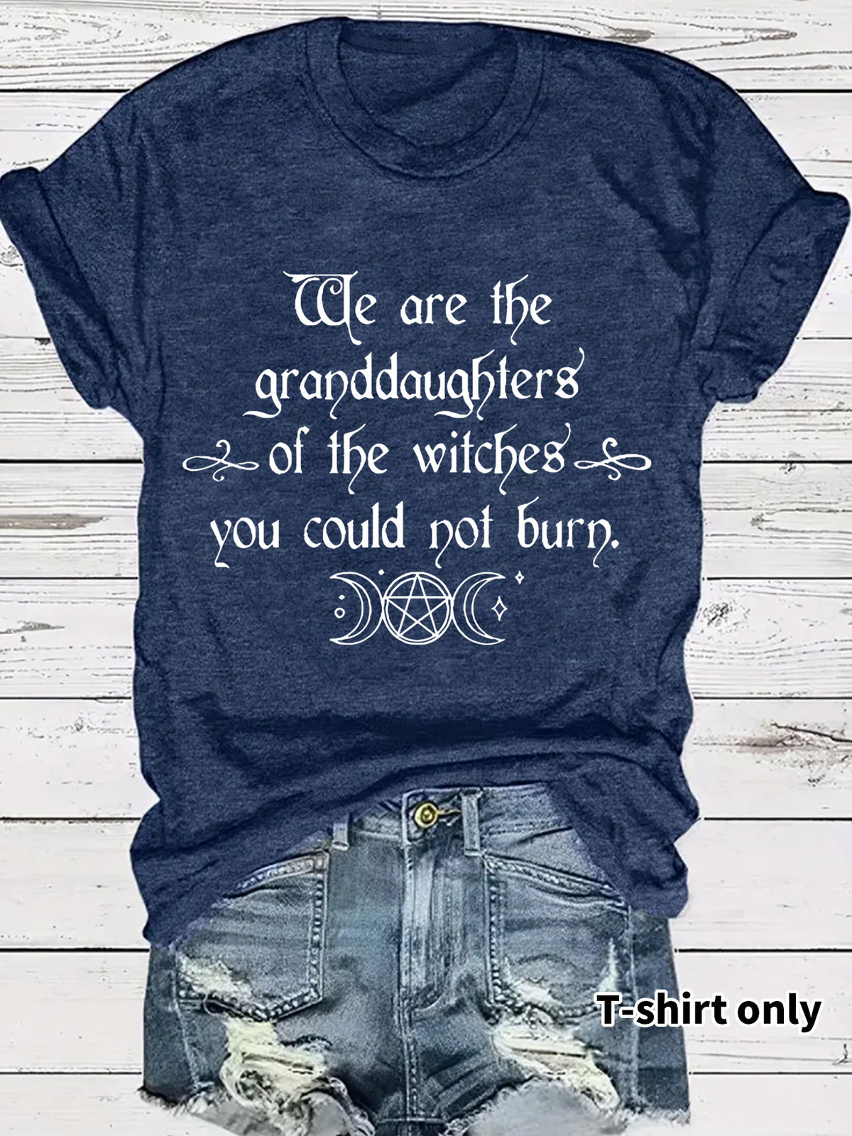Moon letter printed T-shirt short sleeved loose T-shirt