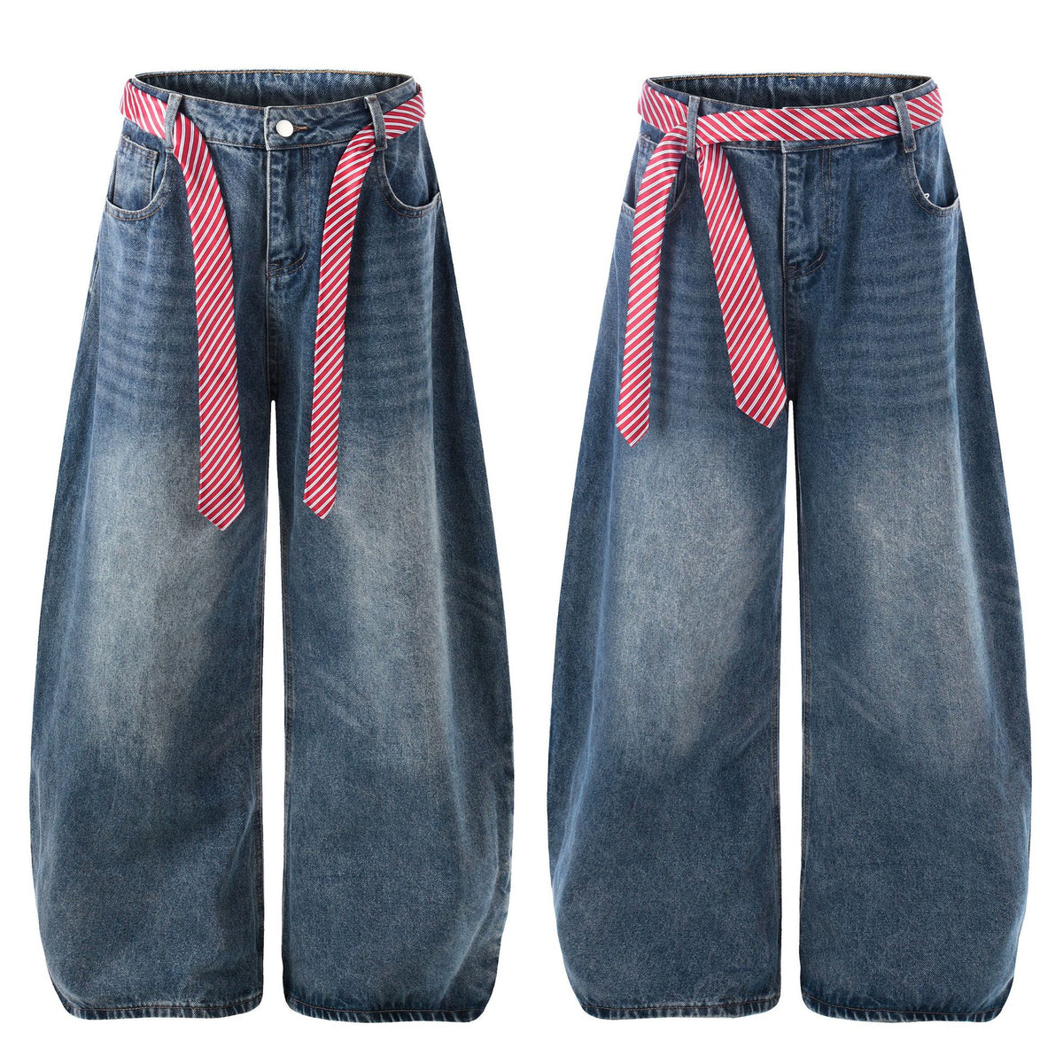 Pantalones vaqueros de mujer de talle alto, corte holgado, caída fluida, pierna ancha, versátiles, efecto adelgazante, hasta el suelo, tipo Knife Pants