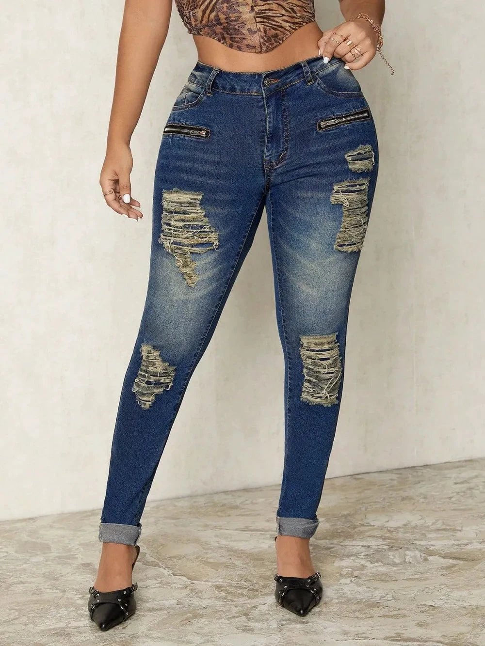 Distressed Skinny Jeans by eprolo