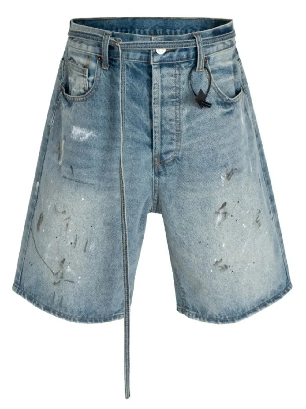 Men's Washed Graffiti Print Denim Bermuda Shorts by eprolo