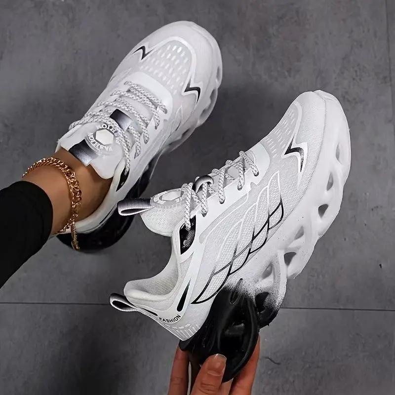 Pair of AeroStride lightweight running shoes by eprolo with white breathable mesh
