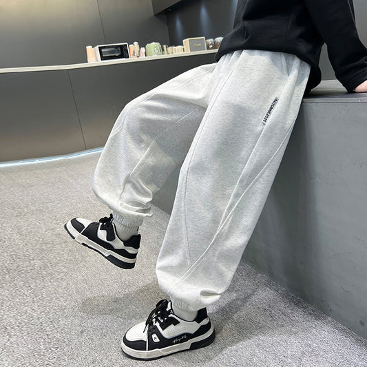 Pantalones de chándal casuales de color sólido para niño, joggers para primavera y otoño
