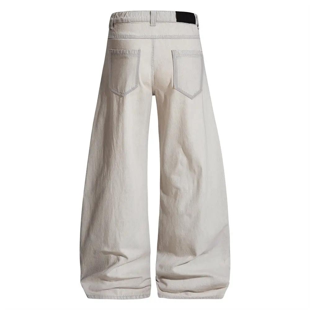 Straight Cut Denim Floor Pants Featuring Comfortable Elongating Drape