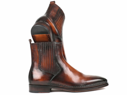 Bottes Chelsea Paul Parkman en cuir bruni marron