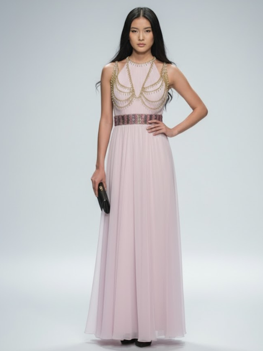 Pink Long Gala Dress MIDTOWN: Prêt-à-Porter Line BYMANYC ® New York-1