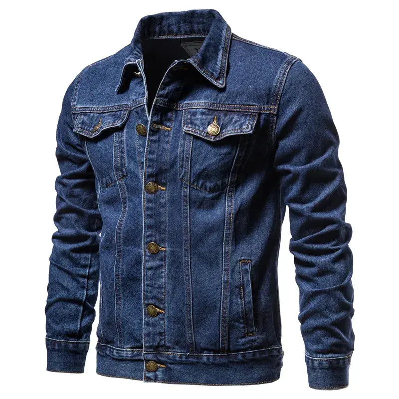 Men's blue denim jacket, slim fit, vintage trucker style