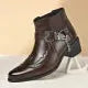 Men's vintage brown leather cowboy boots, Western style