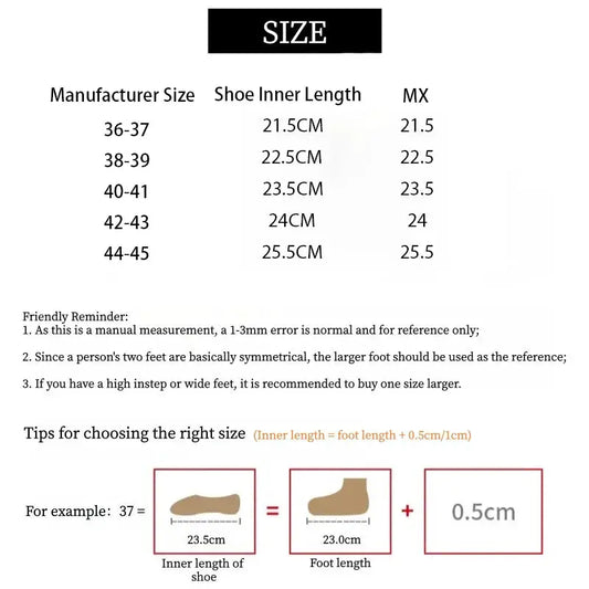 Size chart for PrimeCanada.Store EVA men's slippers; inner lengths 21.5–25.5 cm, sizes 36–37 to 44–45.