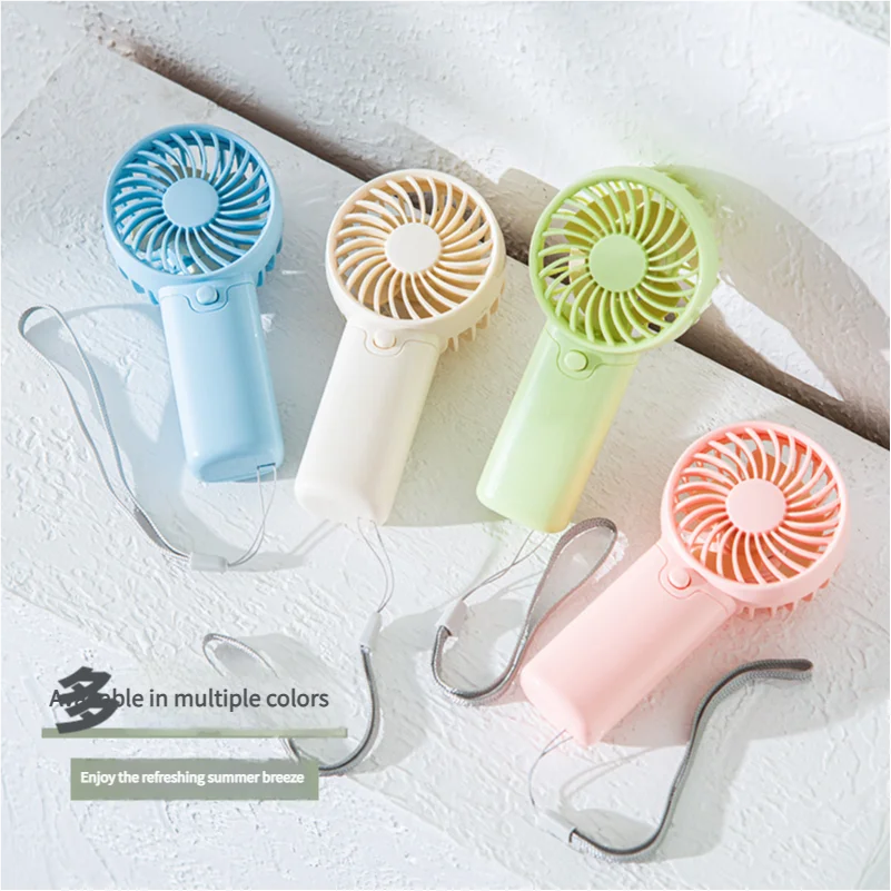 MEET SUN Portable Handheld Fan set of four pastel-colored fans in blue, white, green and pink with wrist straps