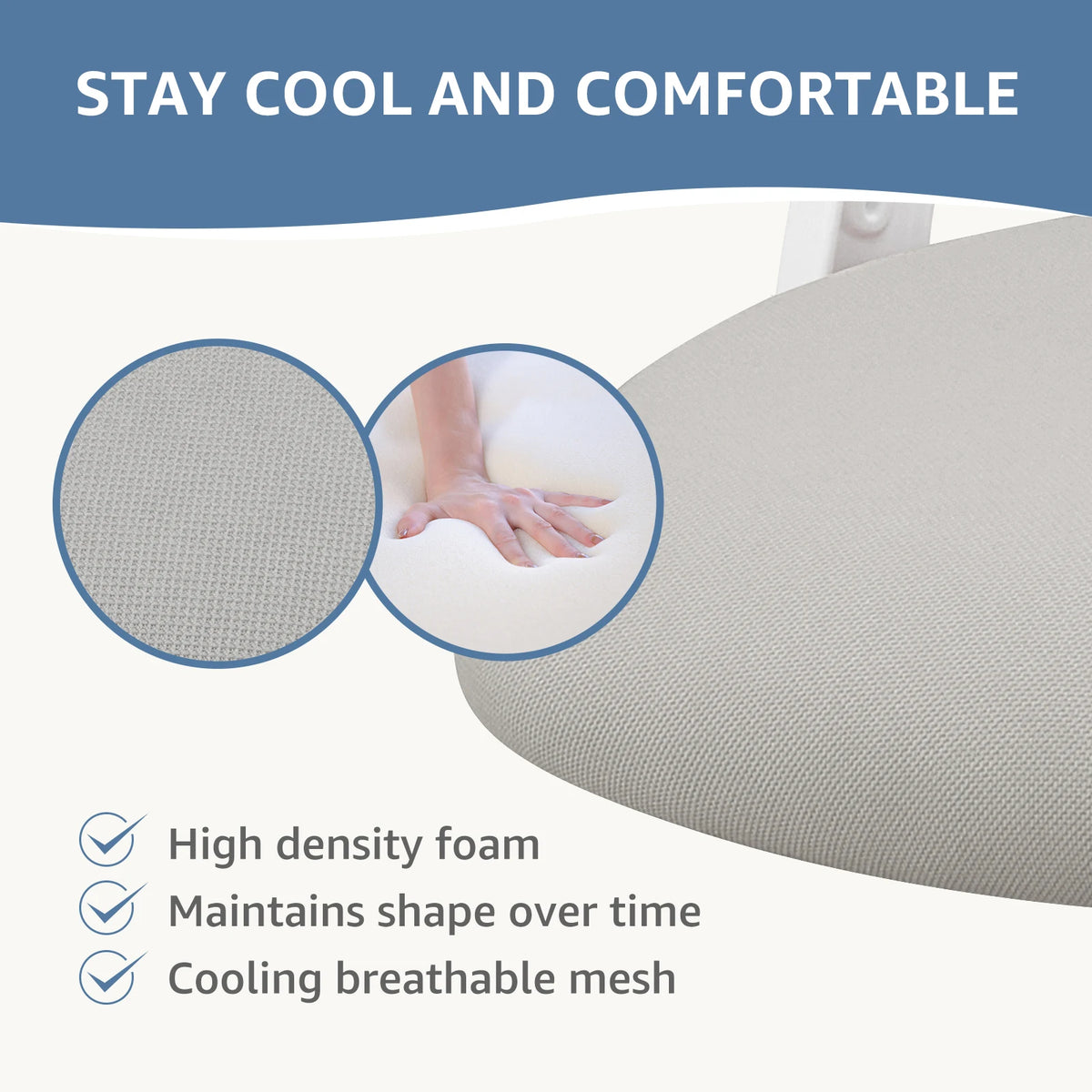 JHK mesh ergonomic office chair with gray breathable mesh and high-density foam