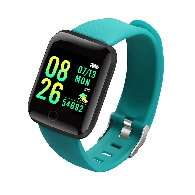 Smart Watch Fitness Tracker teal strap with black display, PrimeCanada.Store