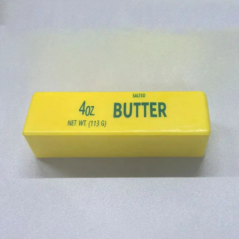 Yellow butter packaging box labeled 4oz salted butter.