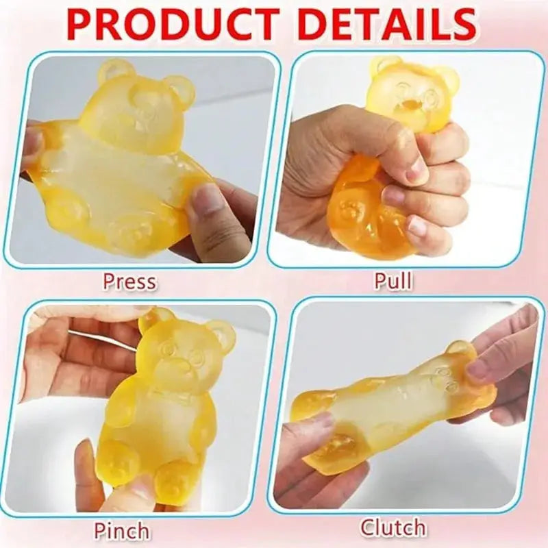 NEEDOH Soft Gummy Bear Fidget Squeeze Toy by PrimeCanada.Store, yellow sensory accessory.